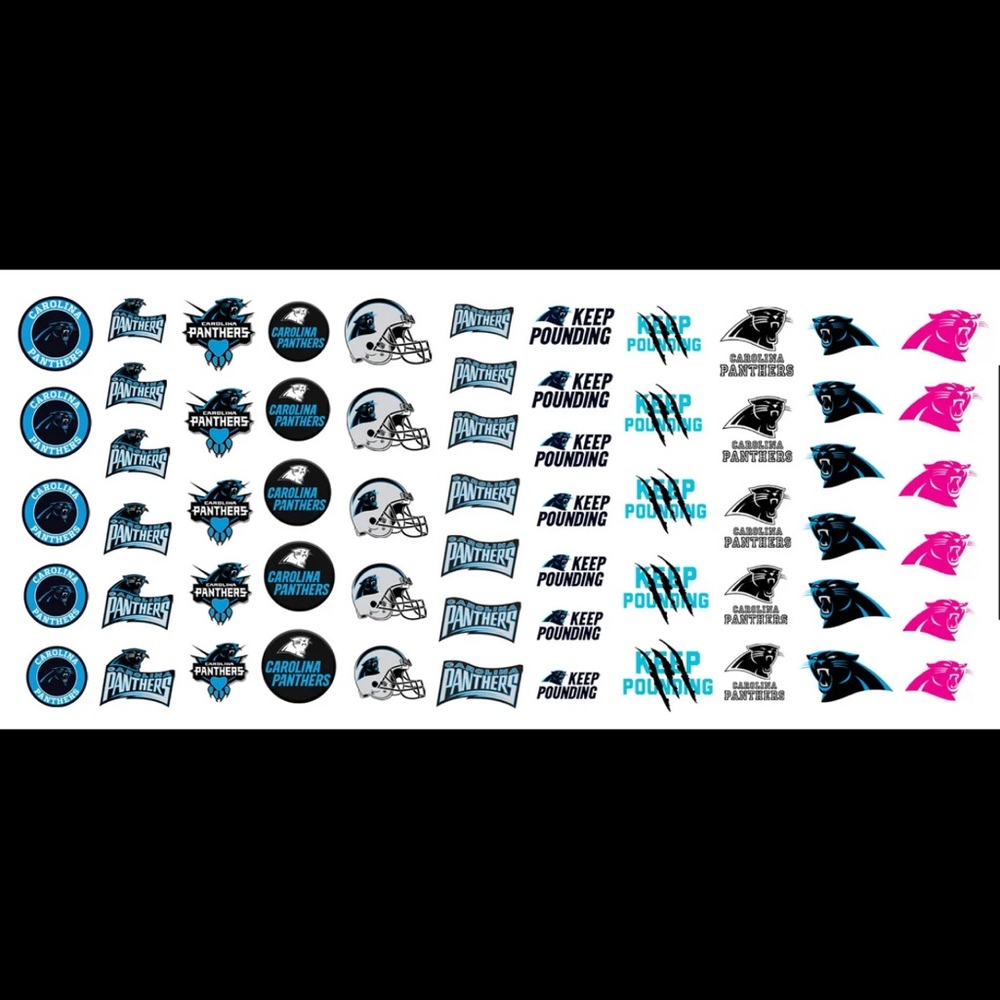💌BO/GO$6 Carolina Panthers Transfer Nail Decals NFL - Picture 2 of 4